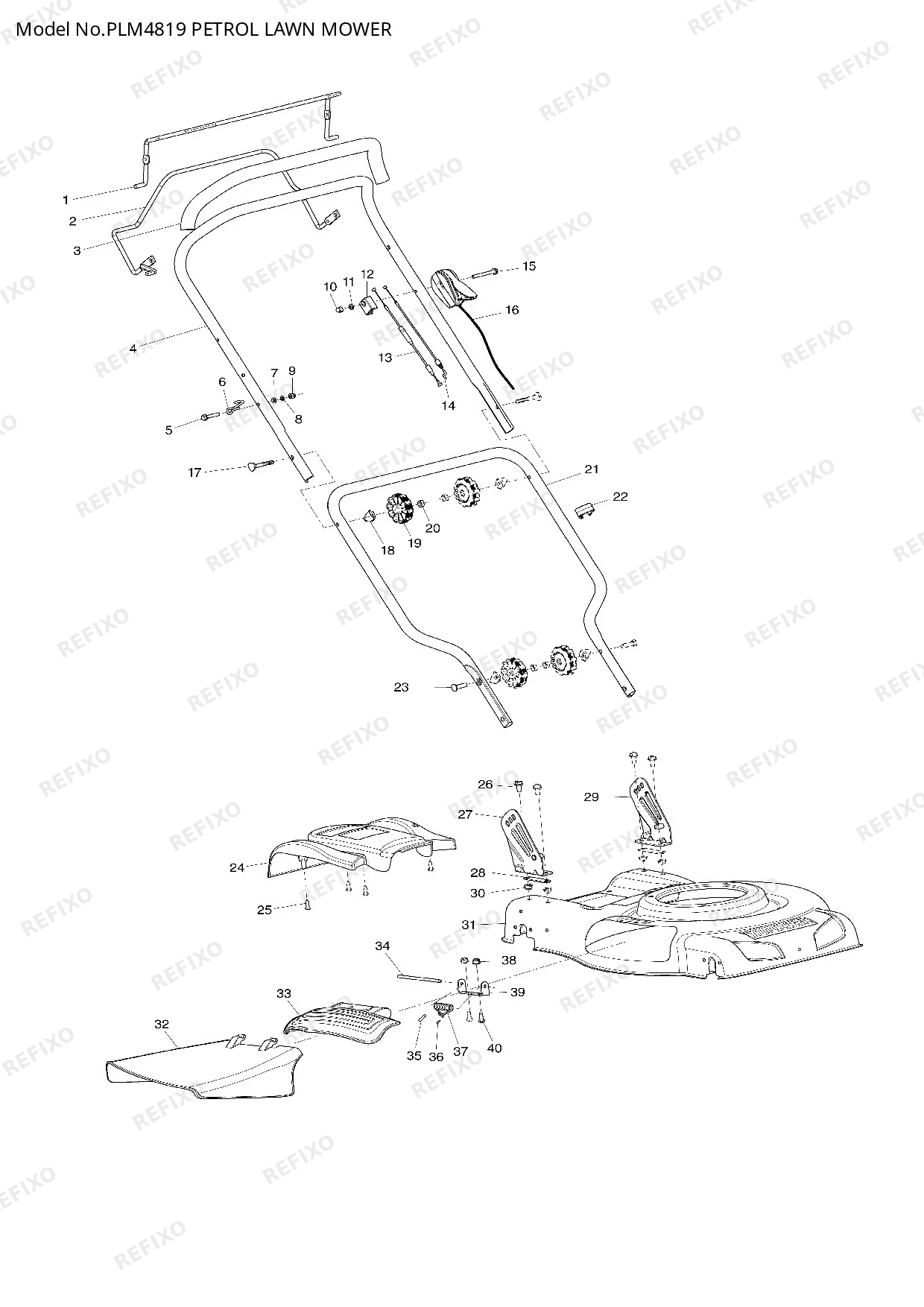 Деталировка MAKITA PLM4819 — схема запчастей в разборе