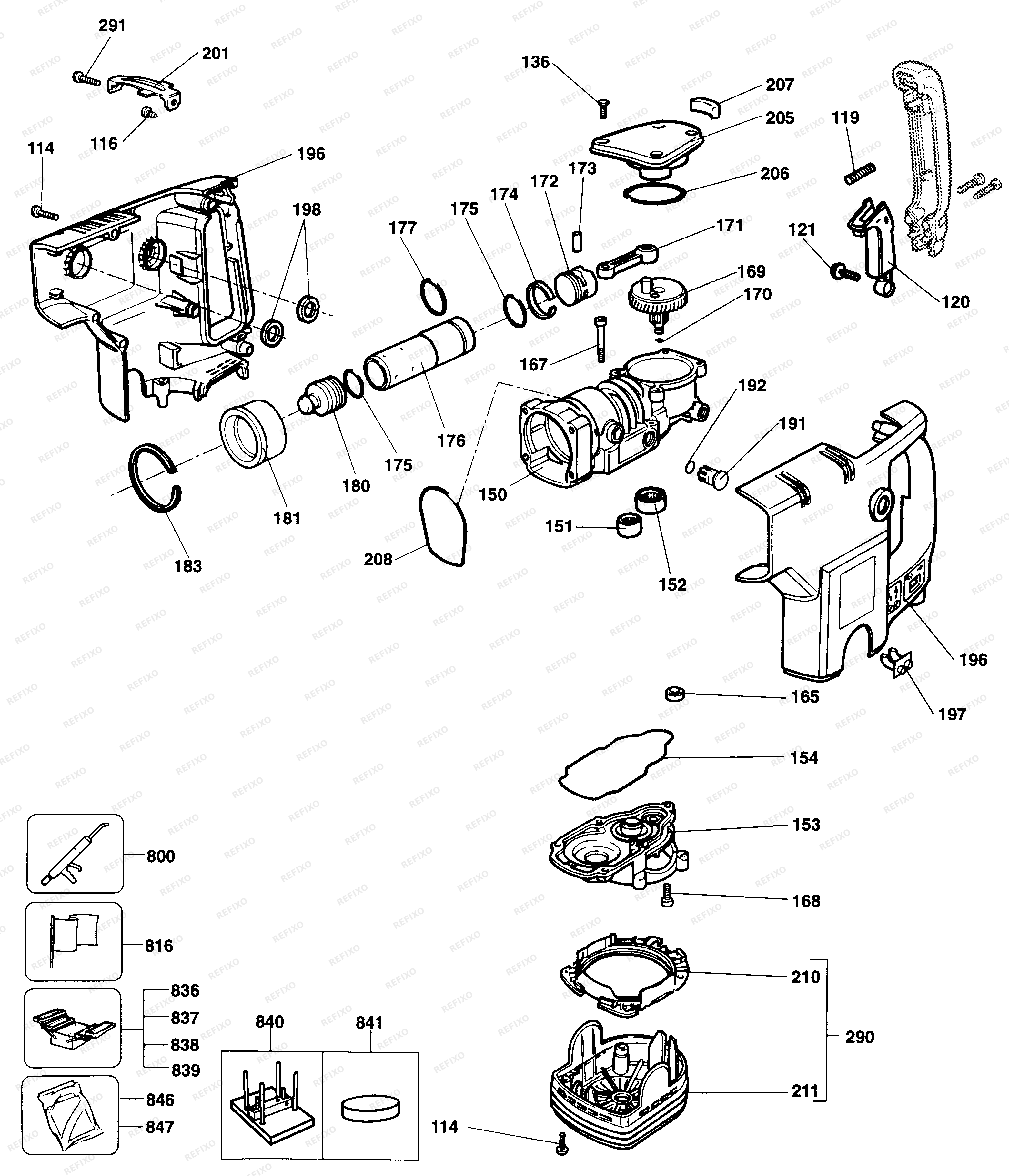 Black&Decker ОТБОЙНЫЙ МОЛОТОК 5019 — схема запчастей