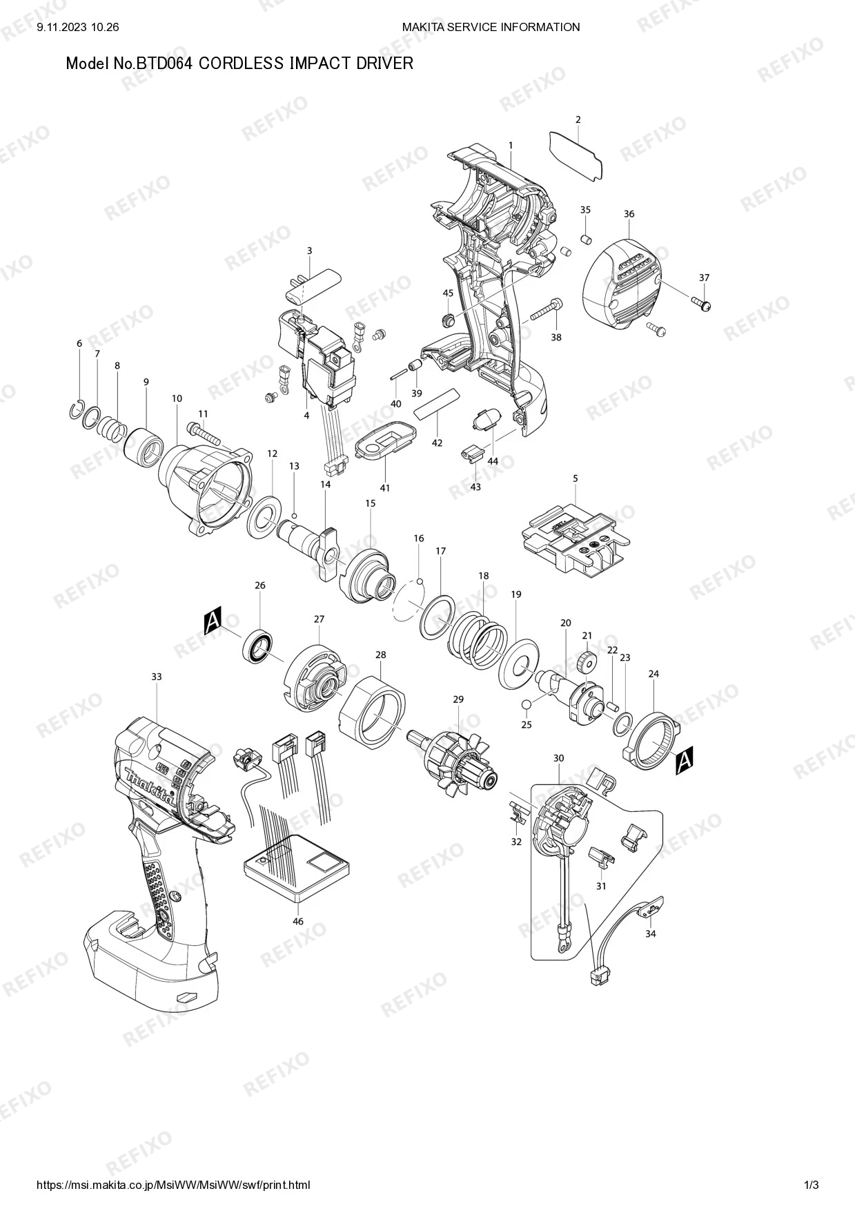 Деталировка MAKITA BTD064 — схема запчастей в разборе