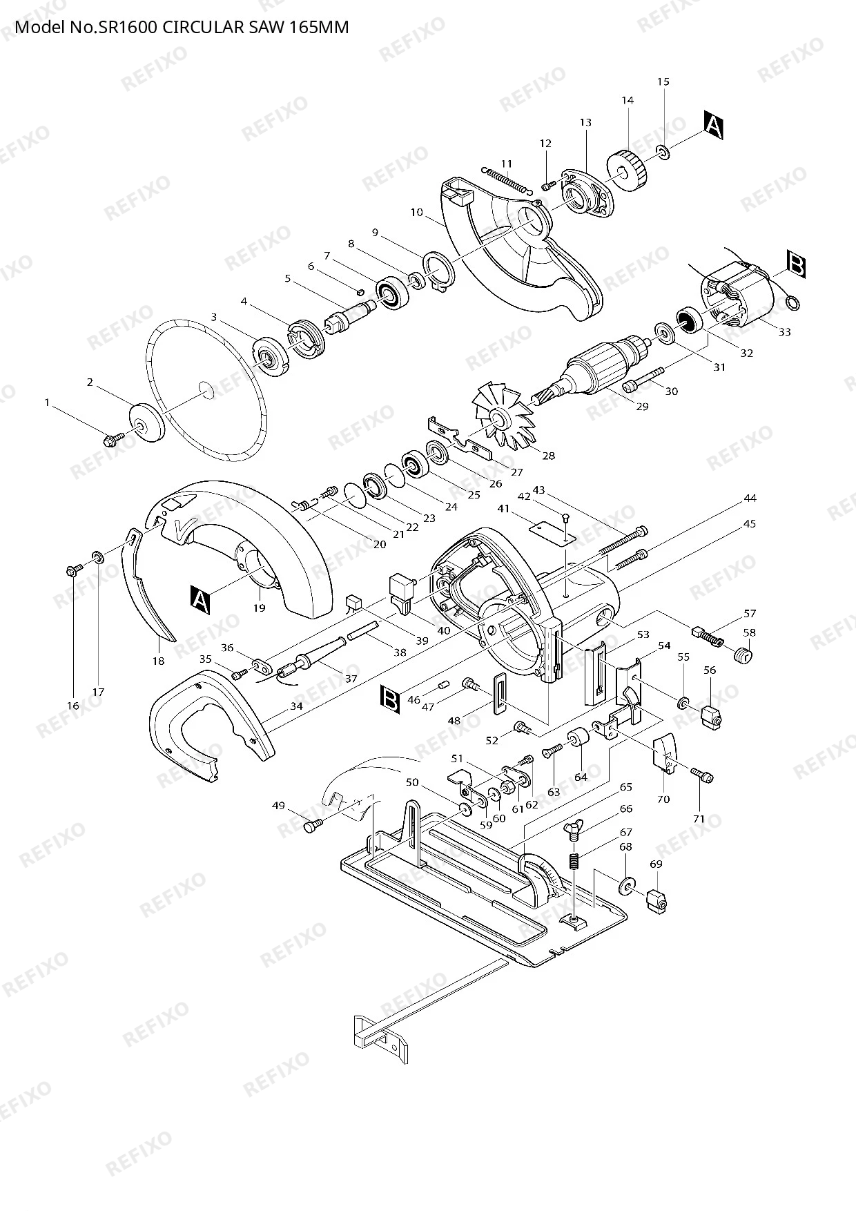 Деталировка MAKITA SR1600 — схема запчастей в разборе