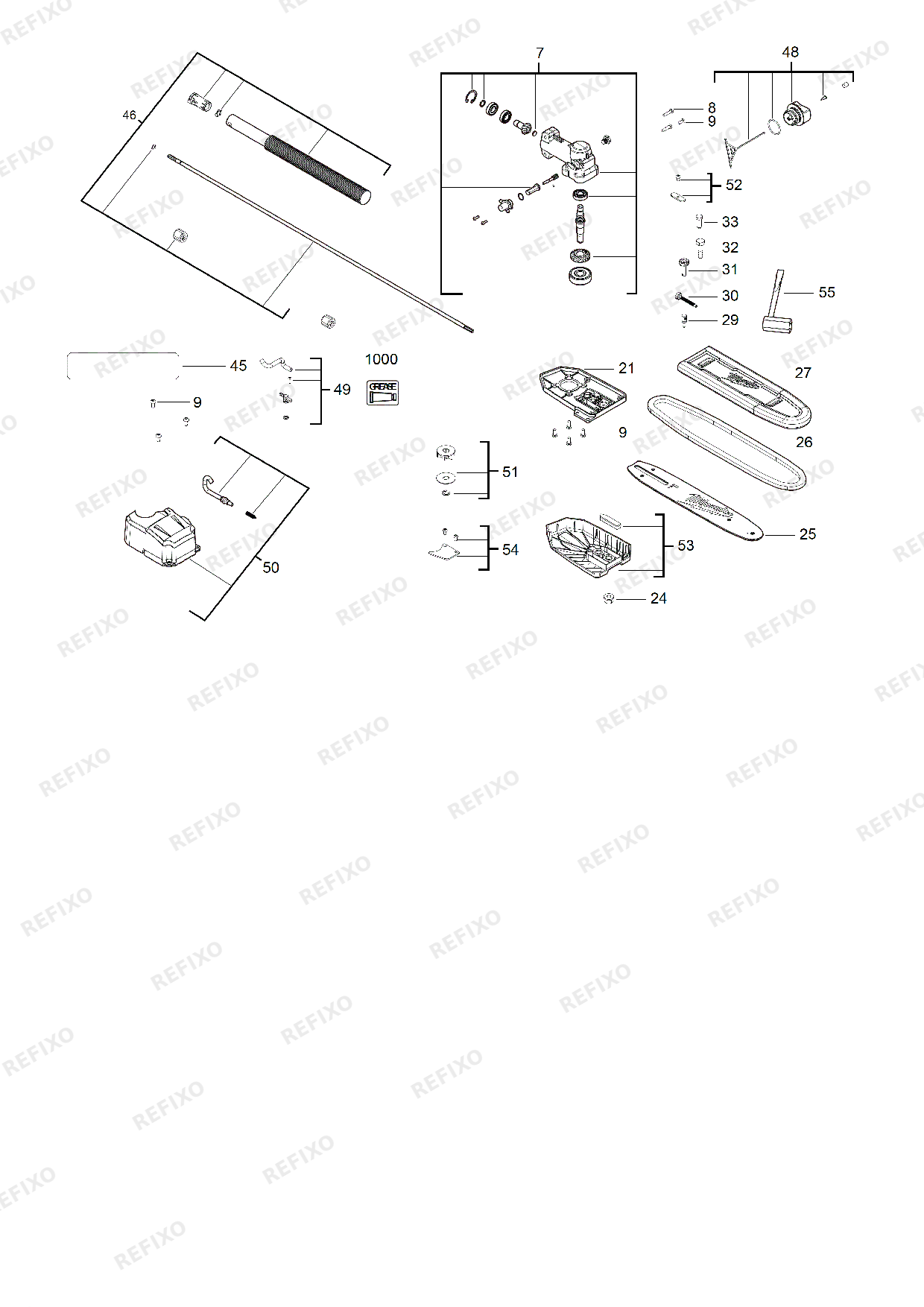 Деталировка MILWAUKEE M18FOPH CSA 4932464957 4000469764 — схема запчастей в разборе