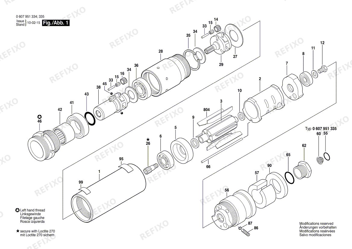 Деталировка Bosch Einbaumotor 370 WATT-SERIE (0 607 951 335) — схема запчастей в разборе