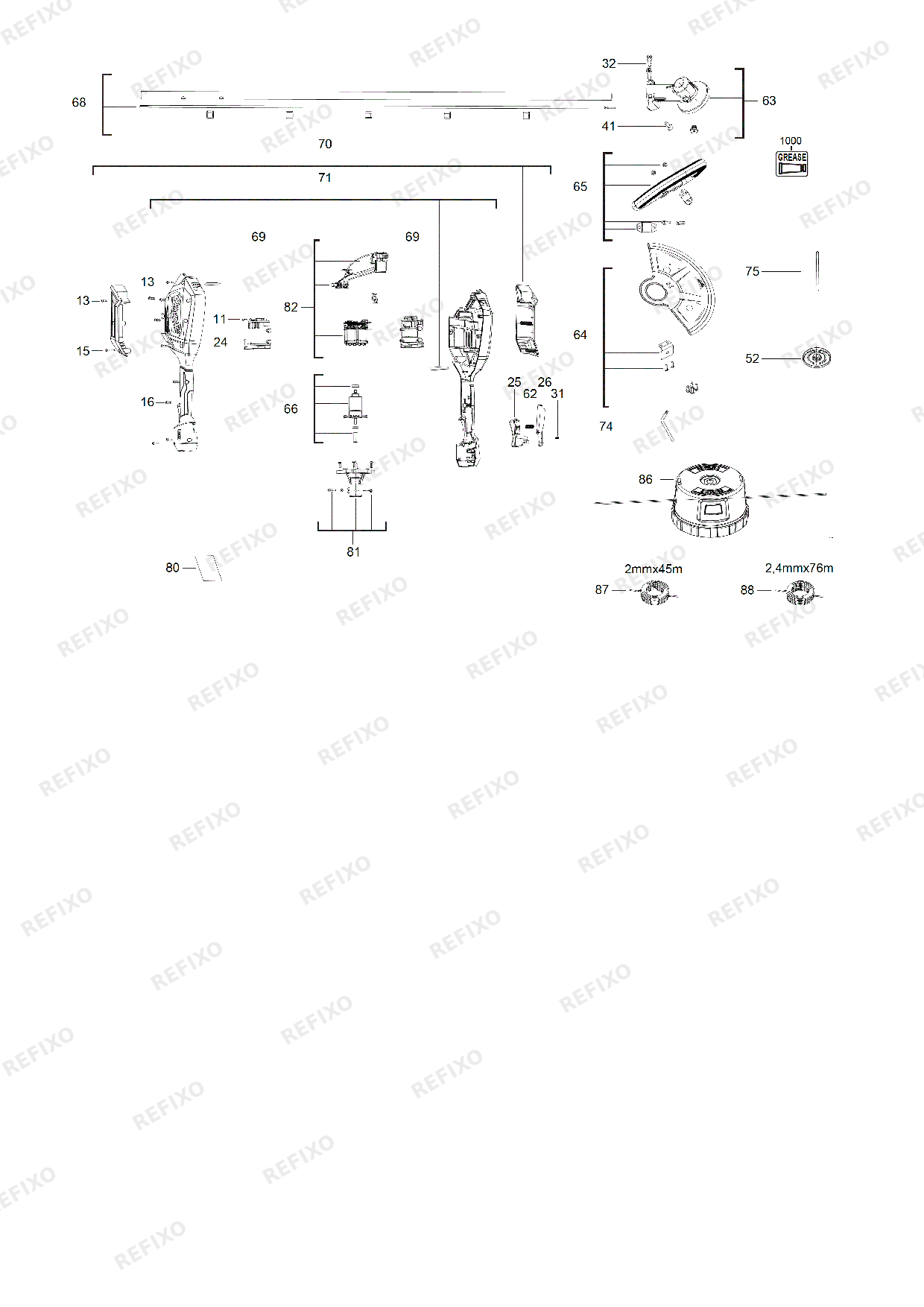 Деталировка MILWAUKEE M18CLT 0 4933459345 4000467236 — схема запчастей в разборе