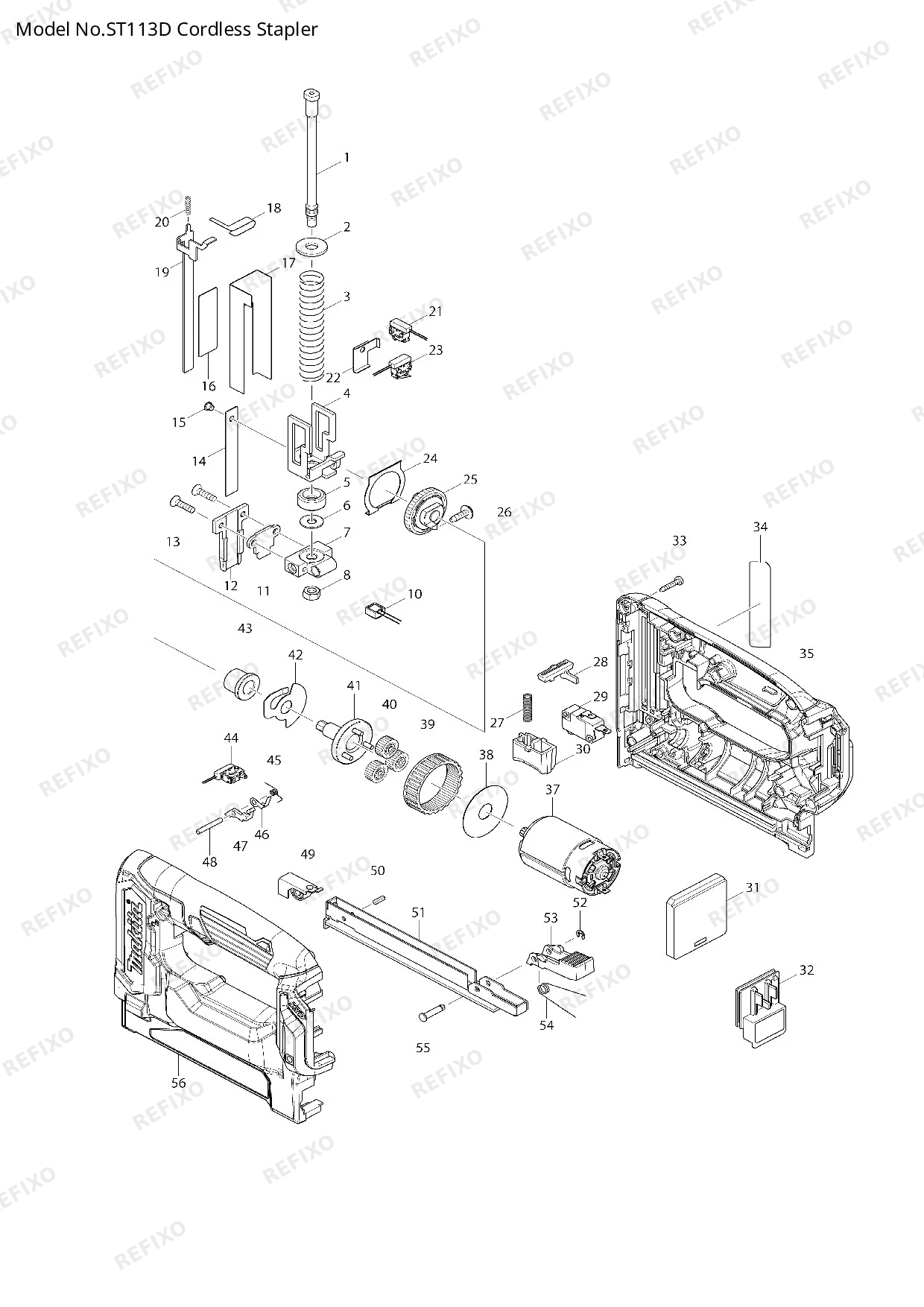 Деталировка MAKITA ST113D — схема запчастей в разборе