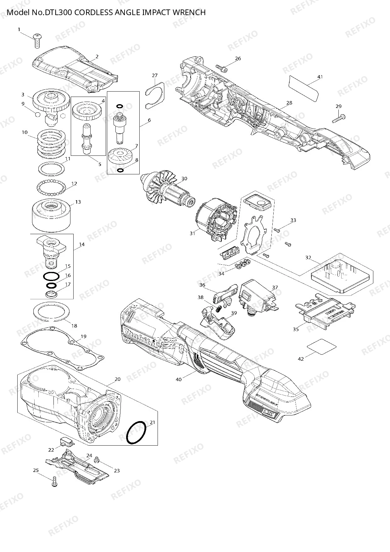 Деталировка MAKITA DTL300 — схема запчастей в разборе