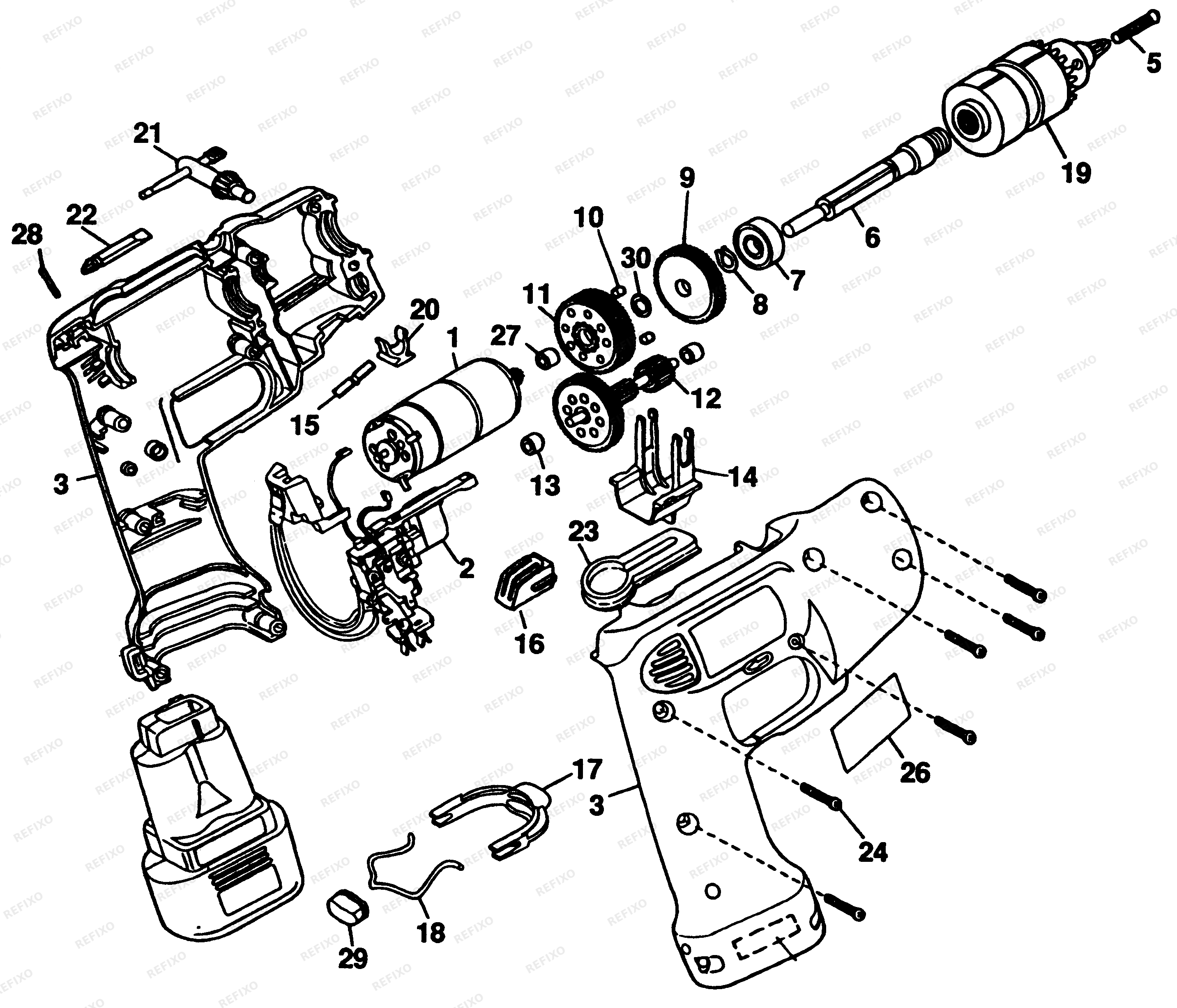 Black&Decker CDLS. DRILL (GERMANY) 1963K-30 — схема запчастей