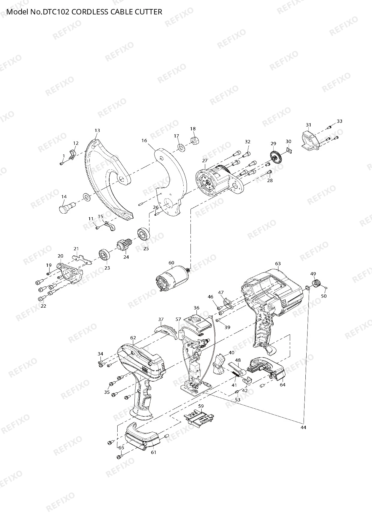 Деталировка MAKITA DTC102 — схема запчастей в разборе
