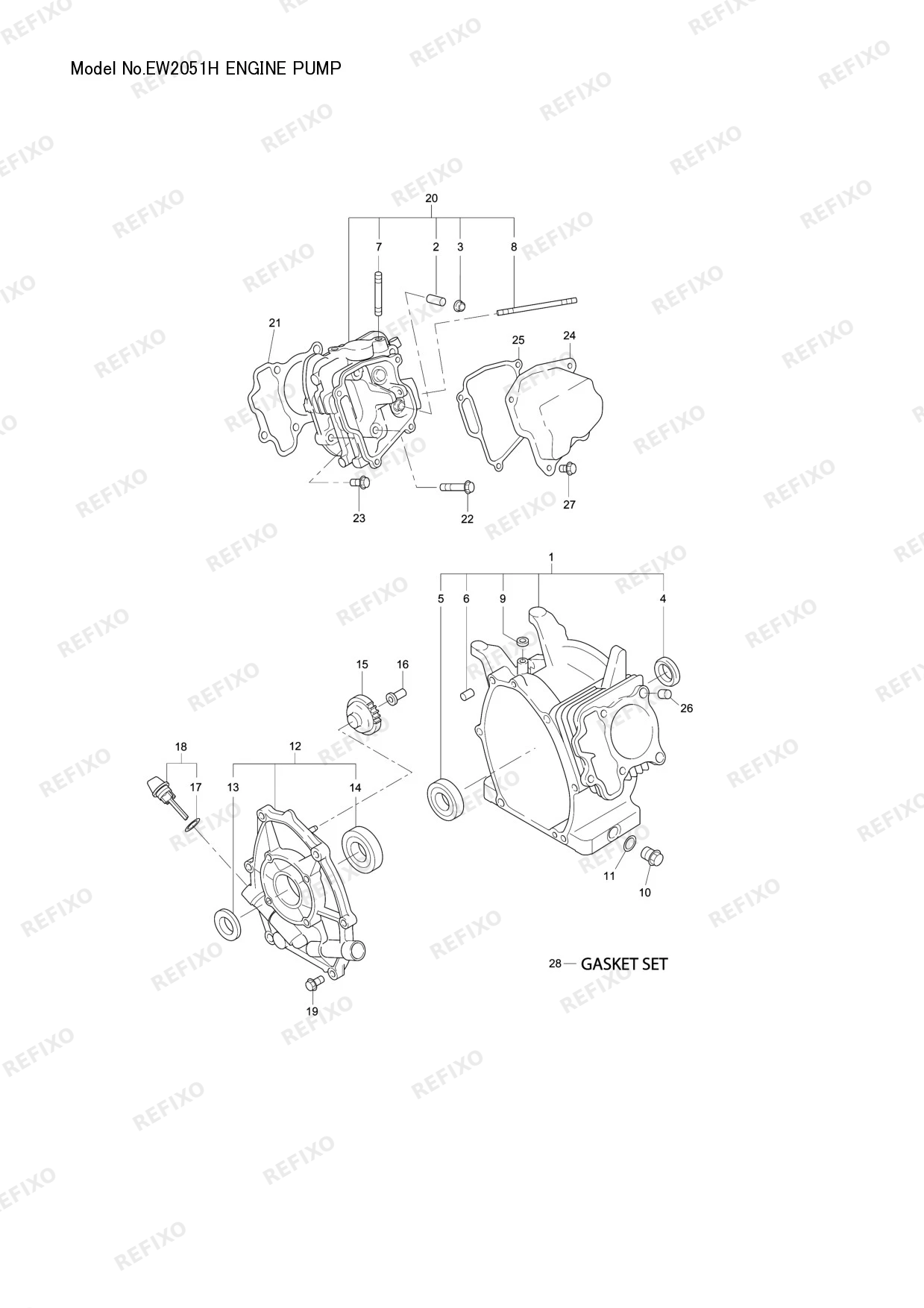 Деталировка MAKITA EW2051H — схема запчастей в разборе