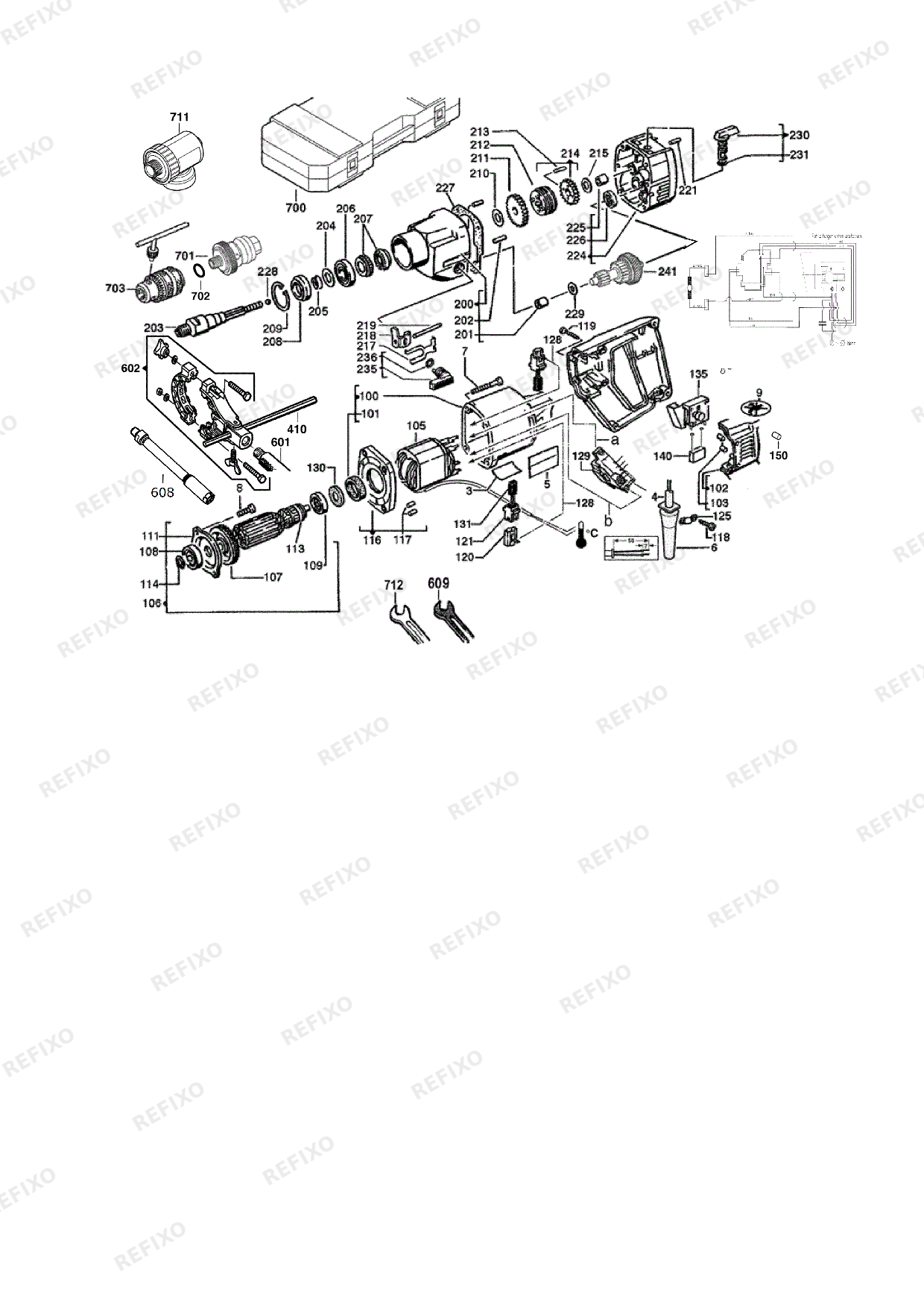 Деталировка MILWAUKEE DD2 160XE 110V 4933368700 4000368701 — схема запчастей в разборе