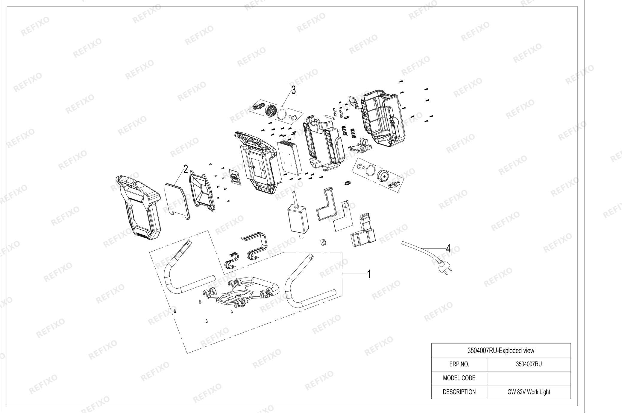 Деталировка Greenworks 3504007RU-Exploded view1213 — схема запчастей в разборе