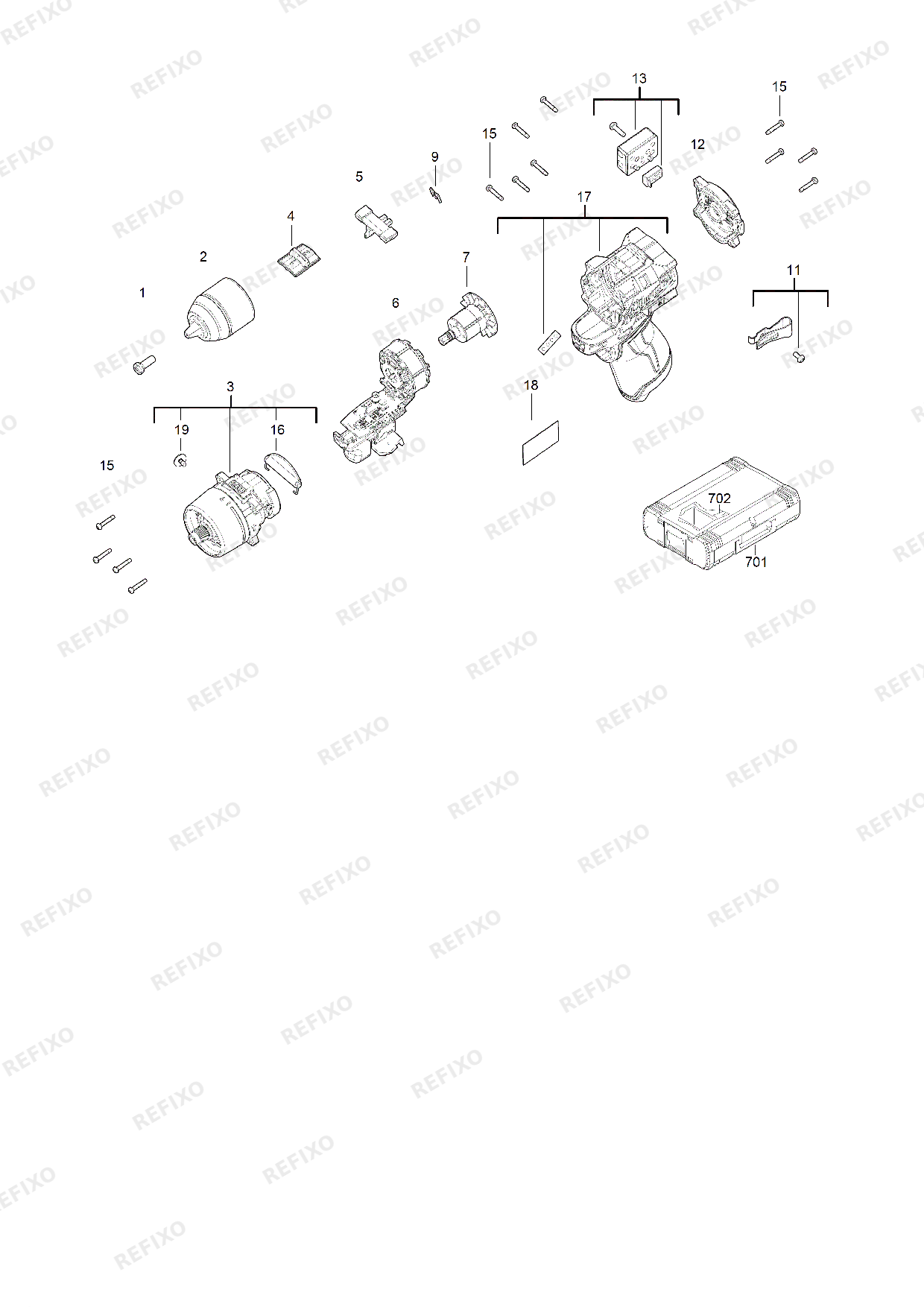 Деталировка MILWAUKEE M12FPD2 0 4933479867 4000481337 — схема запчастей в разборе