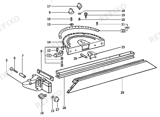 Деталировка Festool BASIS WRA 500 489524 — схема запчастей в разборе