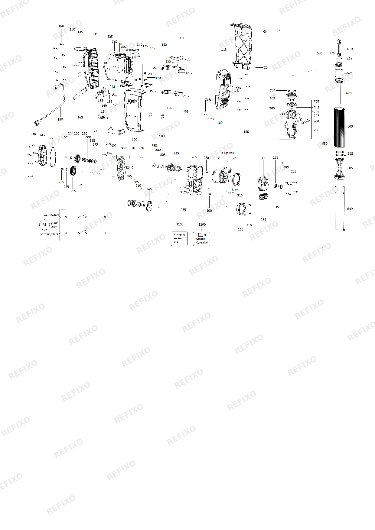 Деталировка MILWAUKEE K2628H 4933471685 4000468800 — схема запчастей в разборе