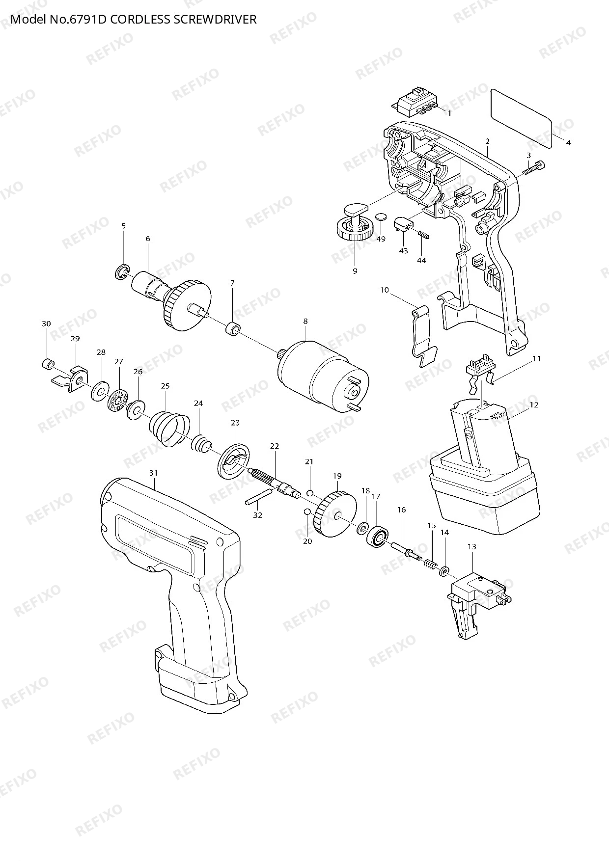 Деталировка MAKITA 6791D — схема запчастей в разборе