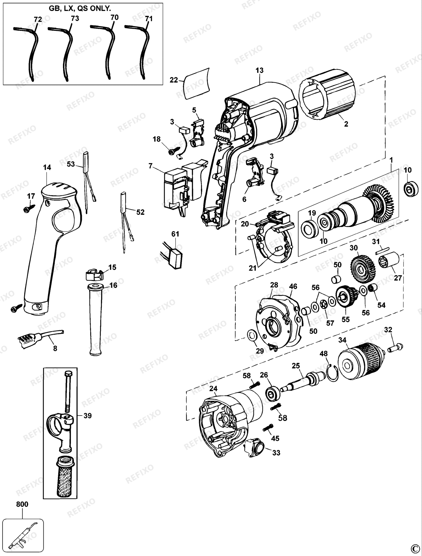 Деталировка DeWalt DW236-LX TYPE 3 BOHRER DW236-LX DW236 — схема запчастей в разборе
