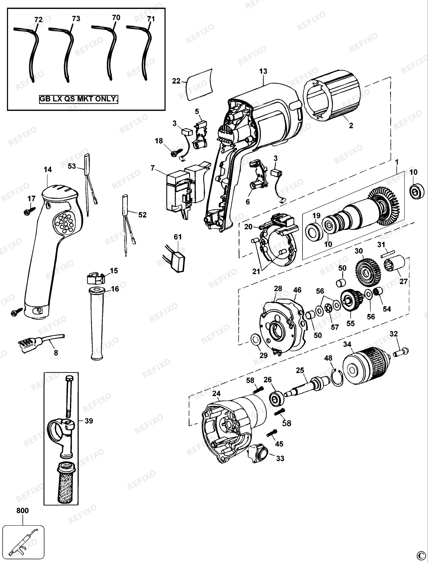 Деталировка DeWalt DW236-QS TYPE 4 BOHRER DW236-QS DW236 — схема запчастей в разборе