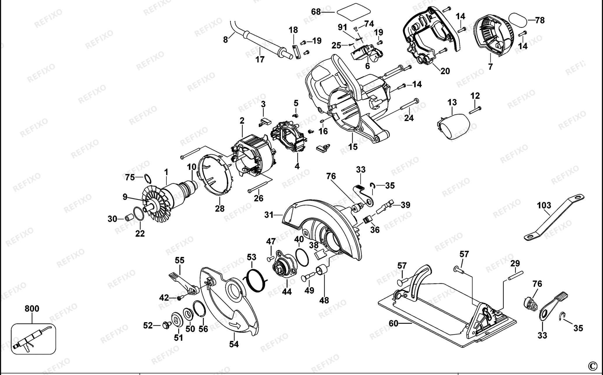 Деталировка DeWalt DW368-XJ TYPE 3 KREISSGE DW368-XJ DW368 — схема запчастей в разборе