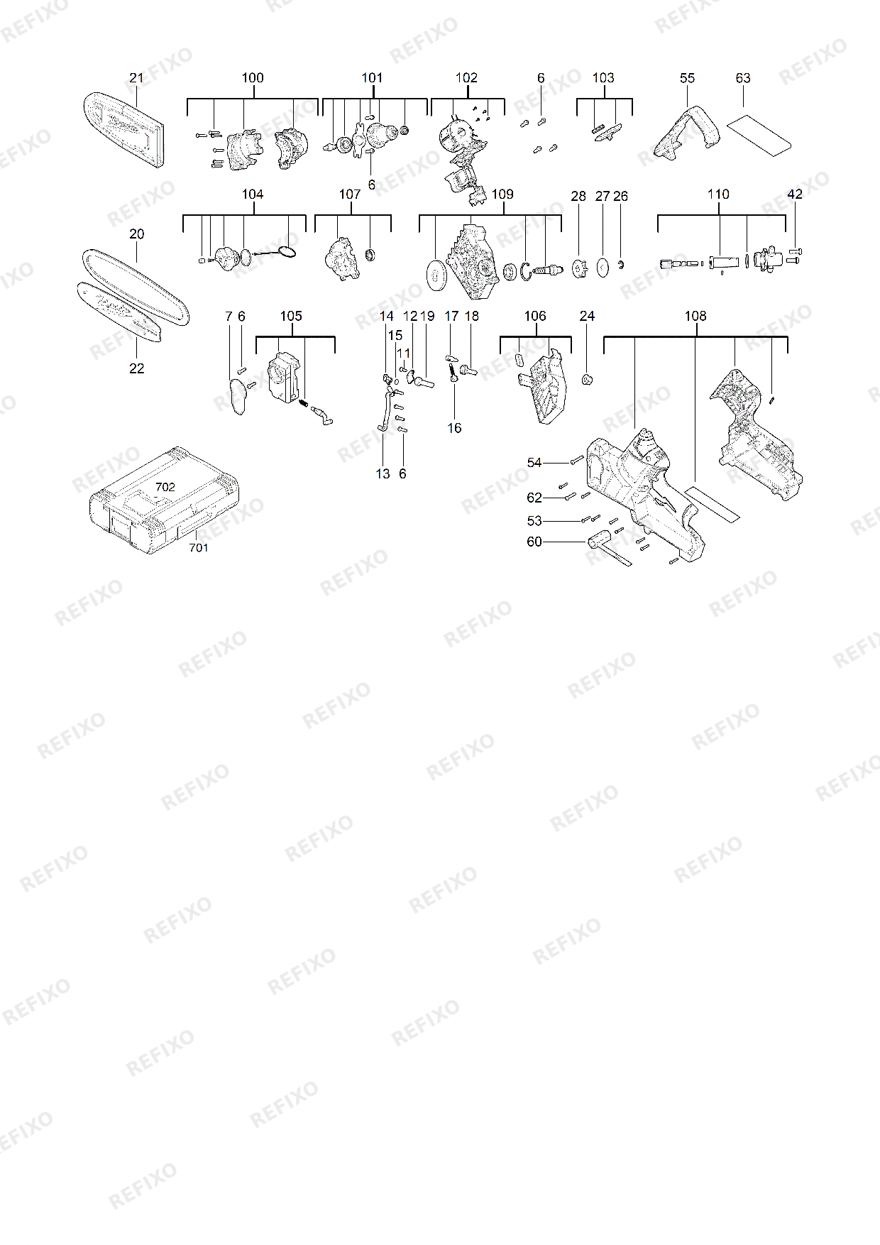 Деталировка MILWAUKEE M12FHS 0 4933472211 4000477290 — схема запчастей в разборе