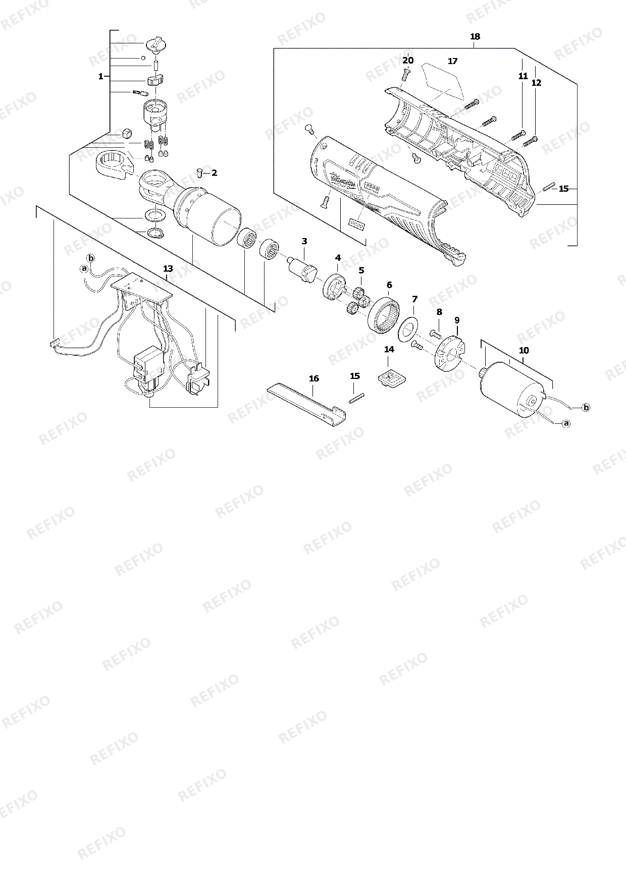 Деталировка MILWAUKEE M12IR 201B 3 ⁄8 IN2 4933441720 4000431281 — схема запчастей в разборе
