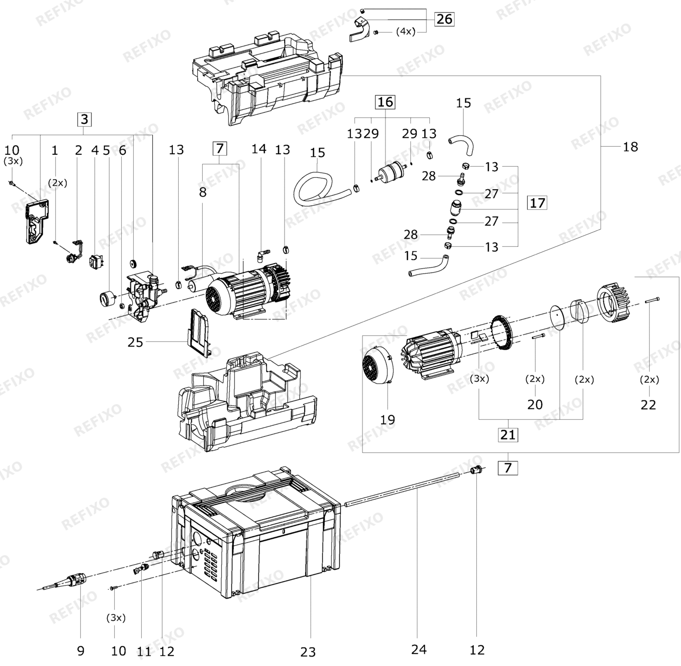 Деталировка Festool VAC SYS VP - Vakuumeinheit 493581 — схема запчастей в разборе