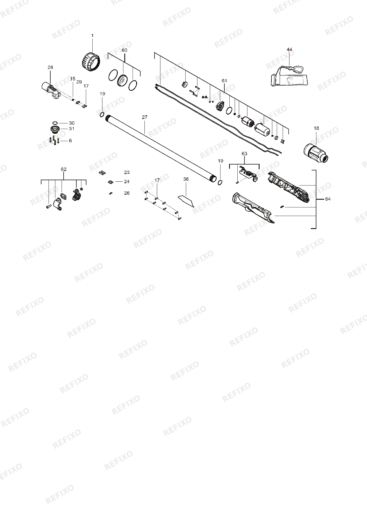 Деталировка MILWAUKEE M12BSWP 0 4933479639 4000491205 — схема запчастей в разборе