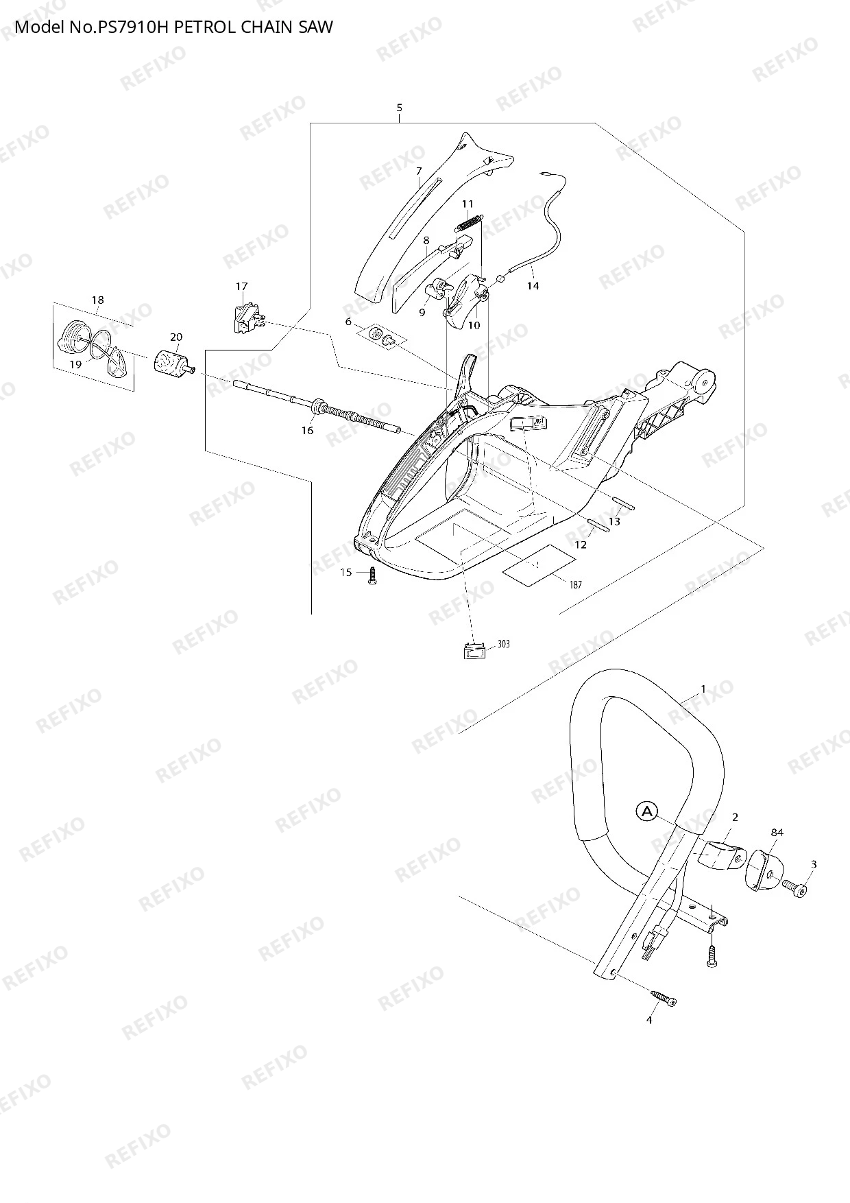 Деталировка MAKITA PS 7910H — схема запчастей в разборе