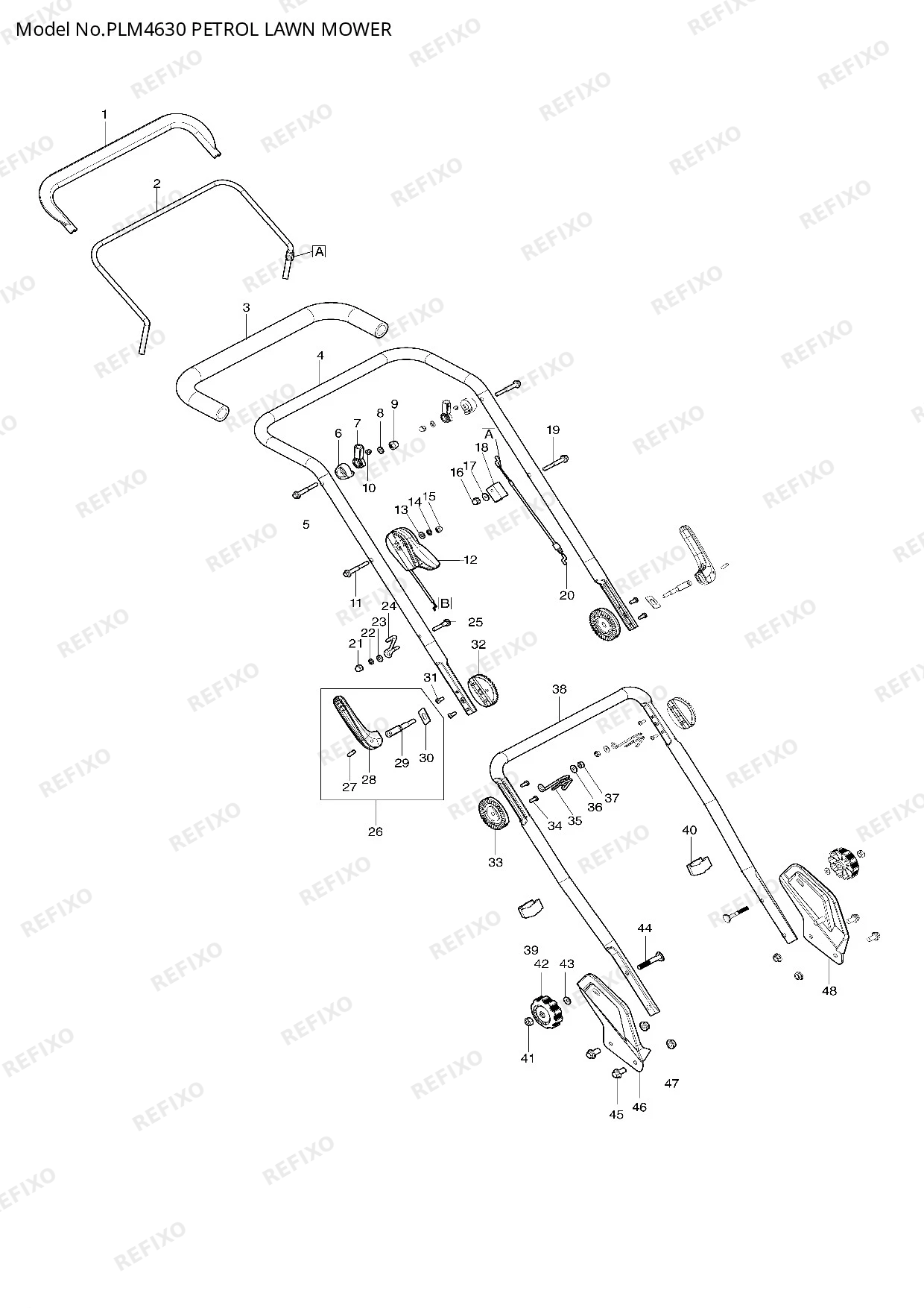 Деталировка MAKITA PLM4630 — схема запчастей в разборе