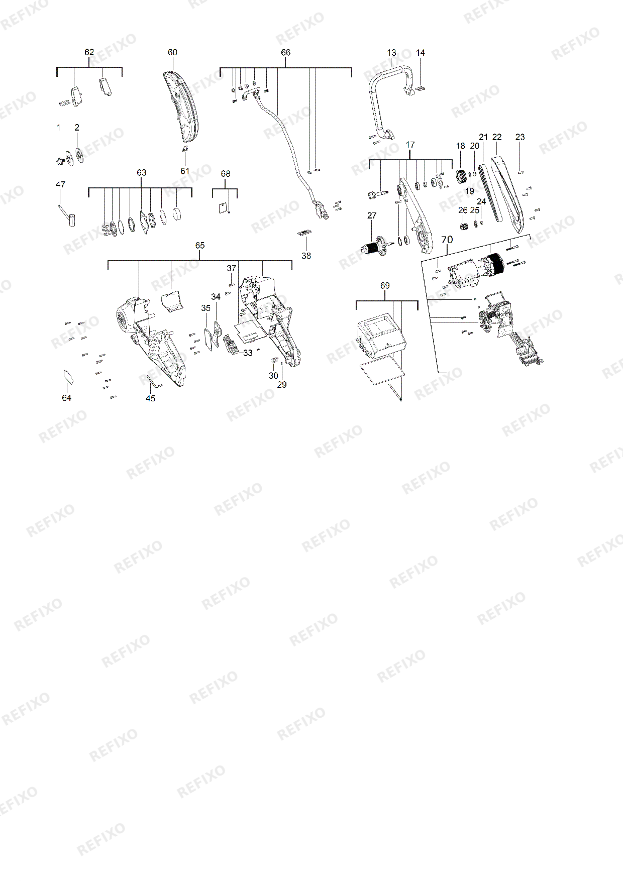 Деталировка MILWAUKEE M18FCOS230 0 4933471696 4000474570 — схема запчастей в разборе