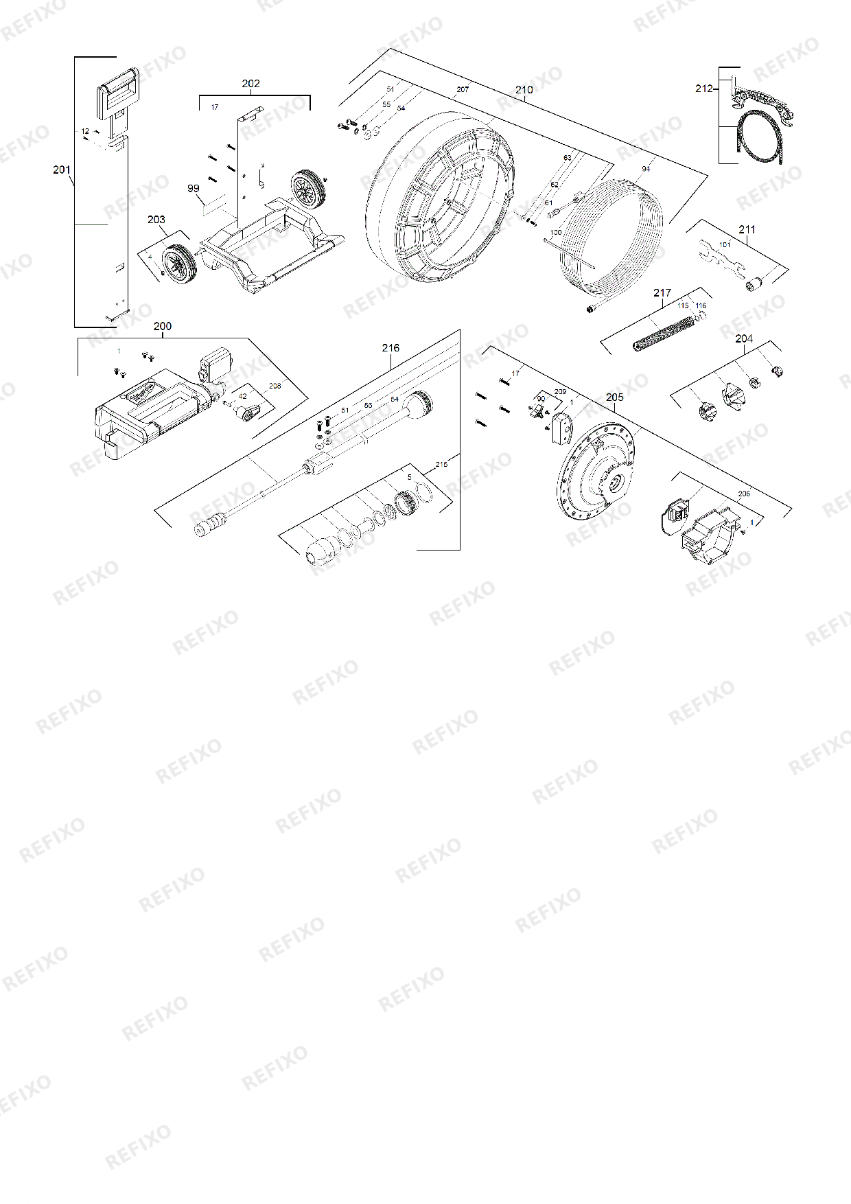 Деталировка MILWAUKEE M18SIC60HDR 0 4933493954 4000481915 — схема запчастей в разборе