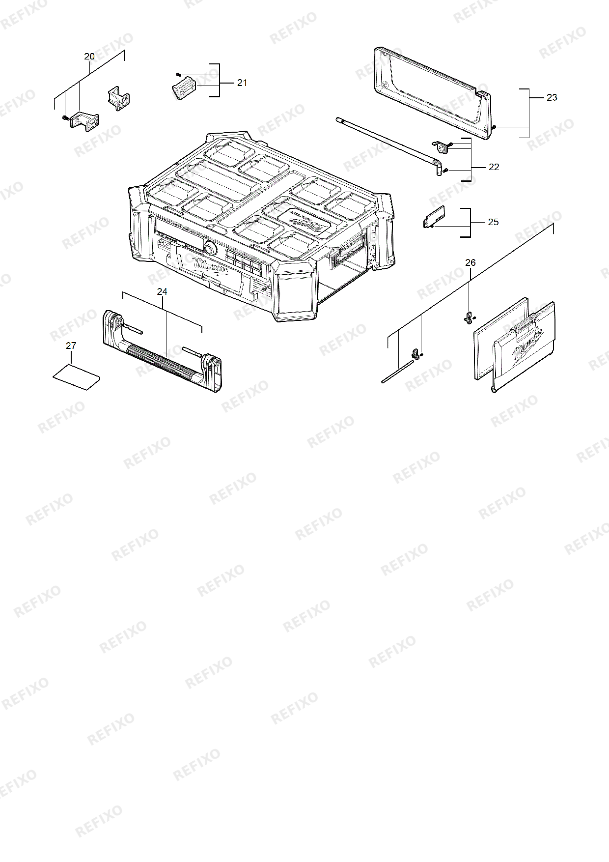 Деталировка MILWAUKEE M18PORCDAB+ 0UK 4933472113 4000474889 — схема запчастей в разборе