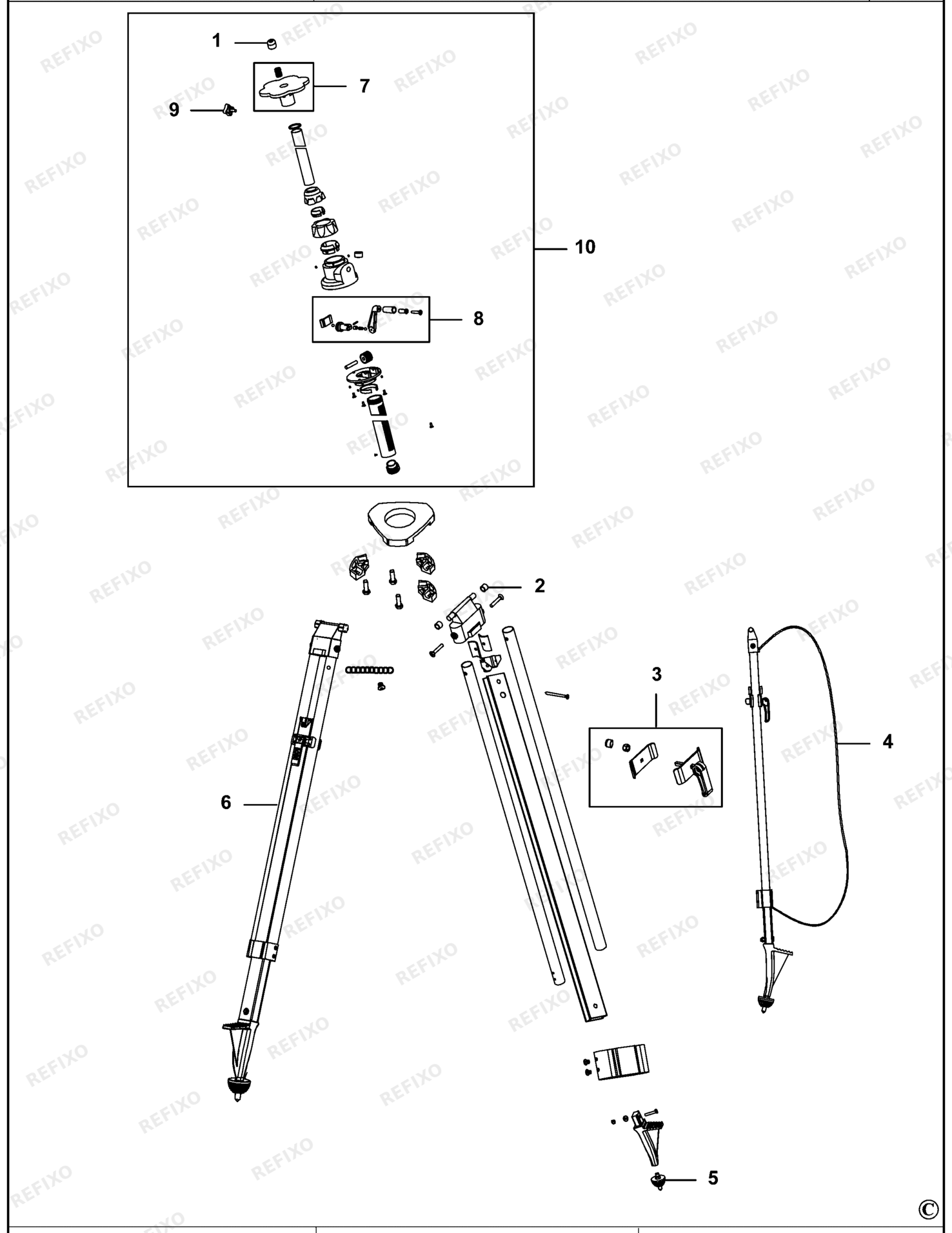 Деталировка DeWalt DE0735-XJ TYPE 2 STATIV DE0735-XJ DE0735 — схема запчастей в разборе