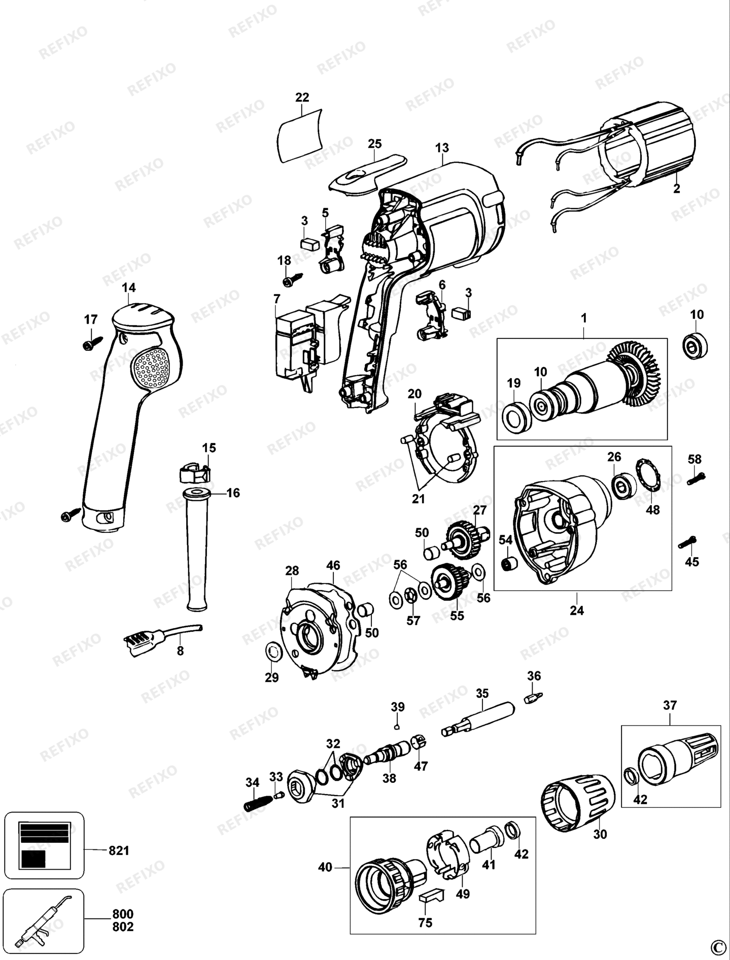Деталировка DeWalt DW257-XJ TYPE 4 SCHRAUBENDREHER DW257-XJ DW257 — схема запчастей в разборе