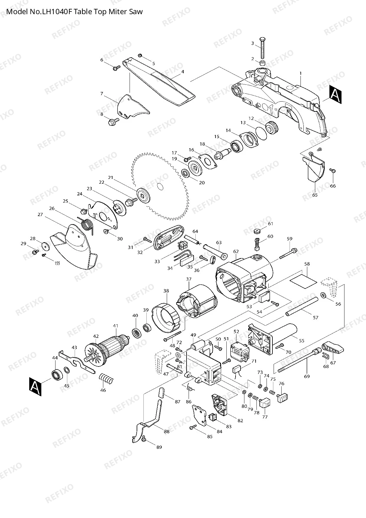 Деталировка MAKITA LH1040F — схема запчастей в разборе
