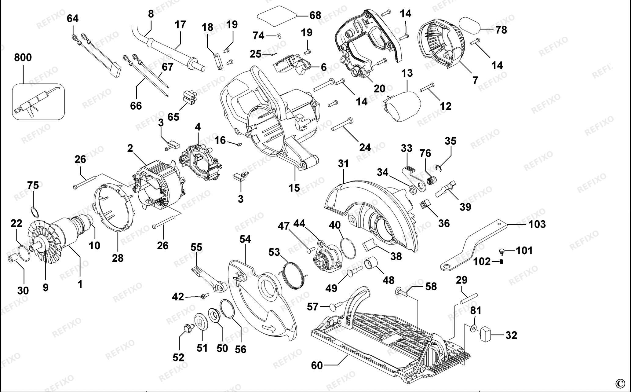 Деталировка DeWalt DW368-XJ TYPE 2 KREISSGE DW368-XJ DW368 — схема запчастей в разборе