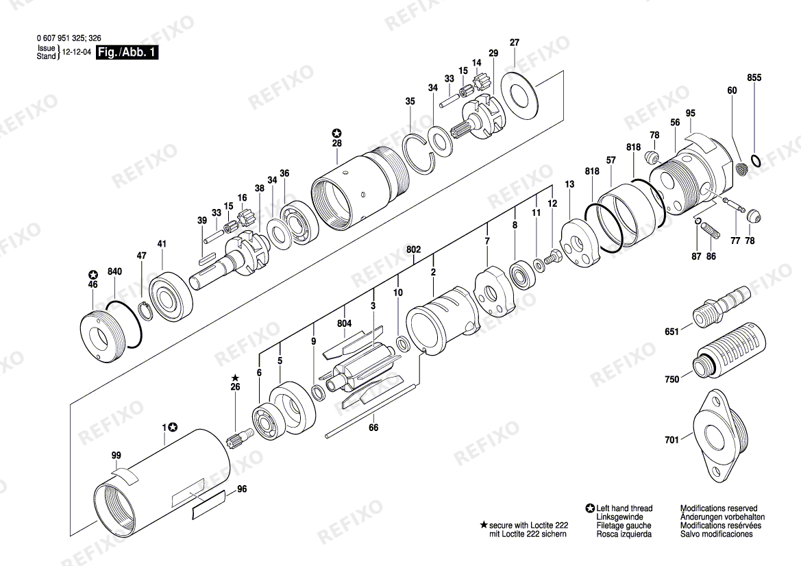 Деталировка Bosch Einbaumotor 370 WATT-SERIE (0 607 951 325) — схема запчастей в разборе
