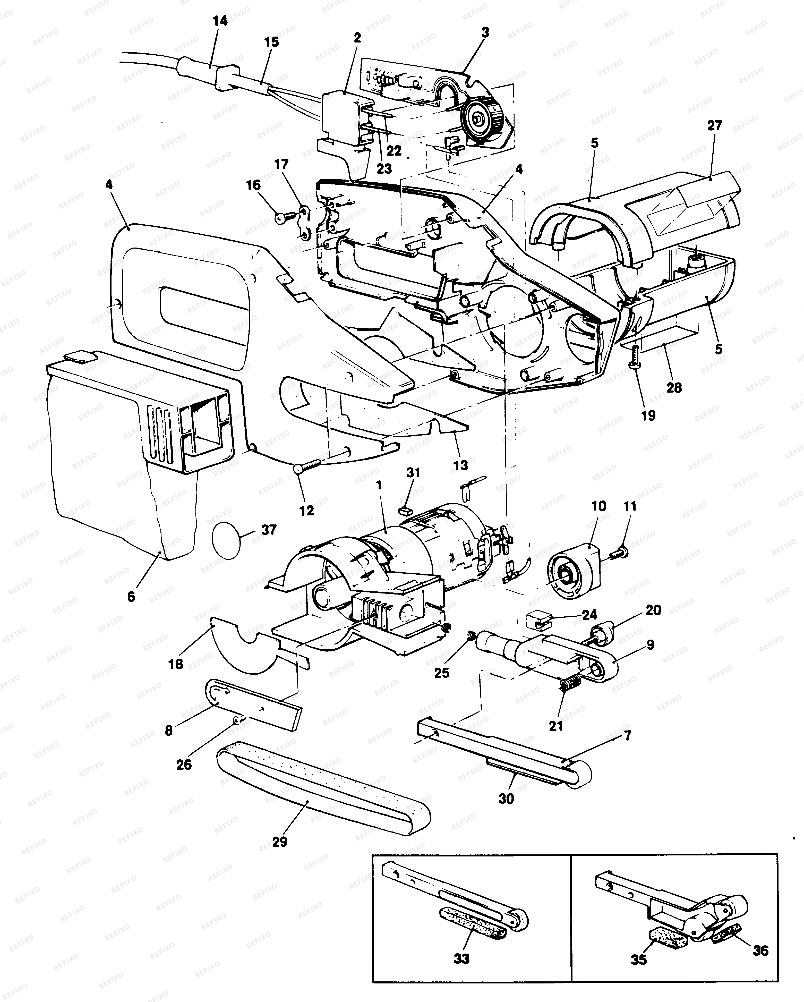 Black&Decker ЭЛЕКТРИЧЕСКИЙ НАПИЛЬНИК BD292E — схема запчастей