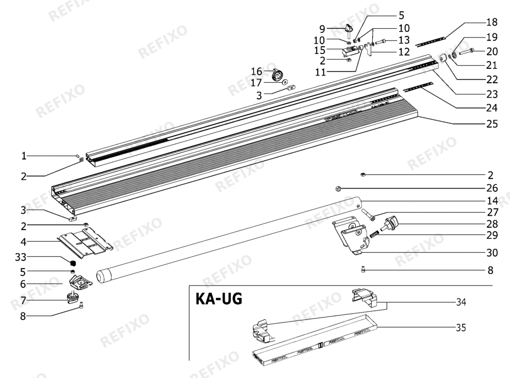 Деталировка Festool Kappanschlag KA-UG-L 497353 — схема запчастей в разборе