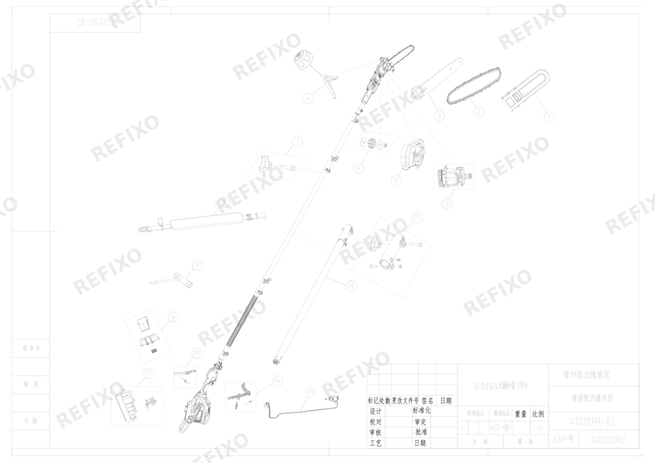 Деталировка Greenworks 1402207RU-Exploded view — схема запчастей в разборе