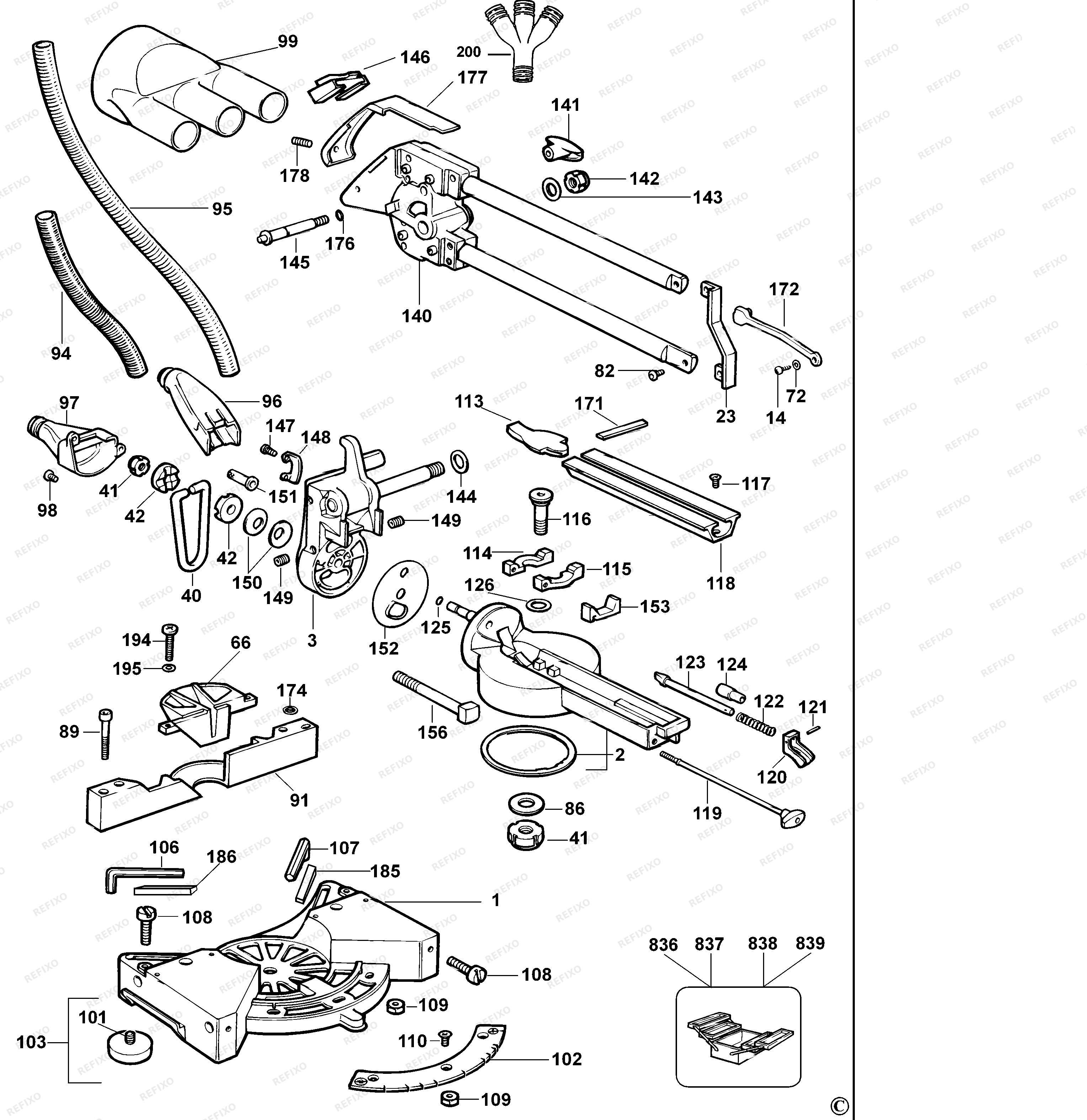 Деталировка DeWalt PS274 — схема запчастей в разборе