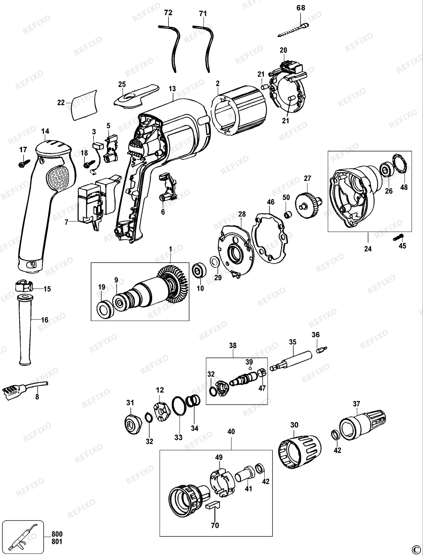 Деталировка DeWalt DW255-XJ TYPE 2 SCHRAUBENDREHER DW255-XJ DW255 — схема запчастей в разборе