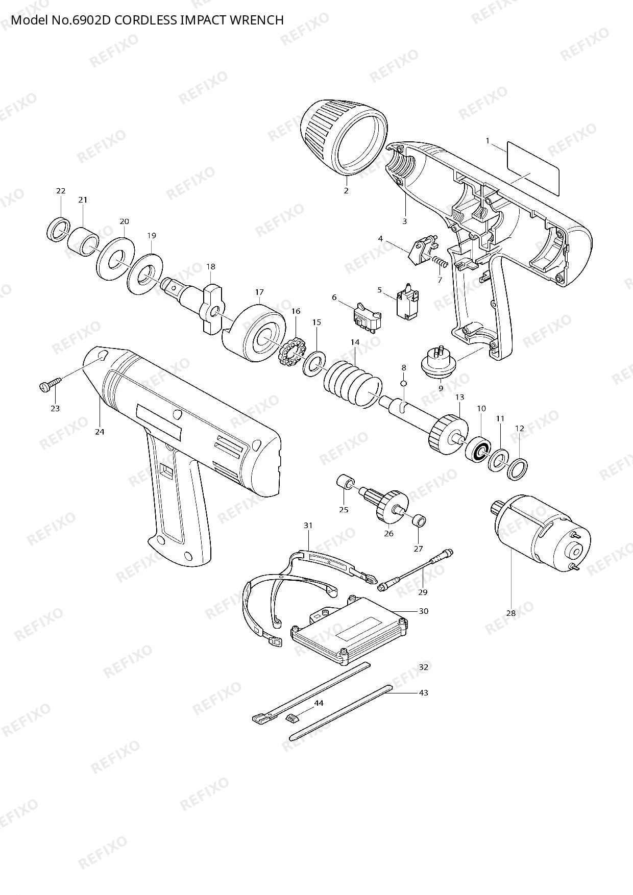 Деталировка MAKITA 6902D — схема запчастей в разборе