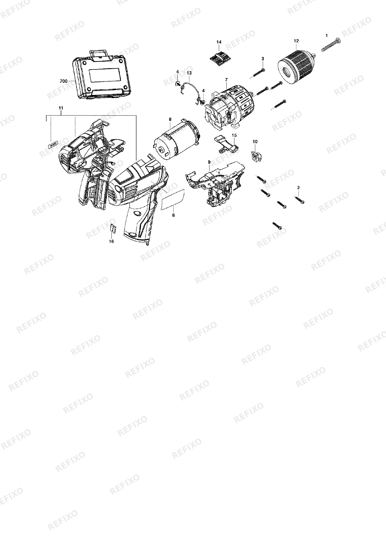 Деталировка MILWAUKEE C12DD 0 4933411970 4000411961 — схема запчастей в разборе