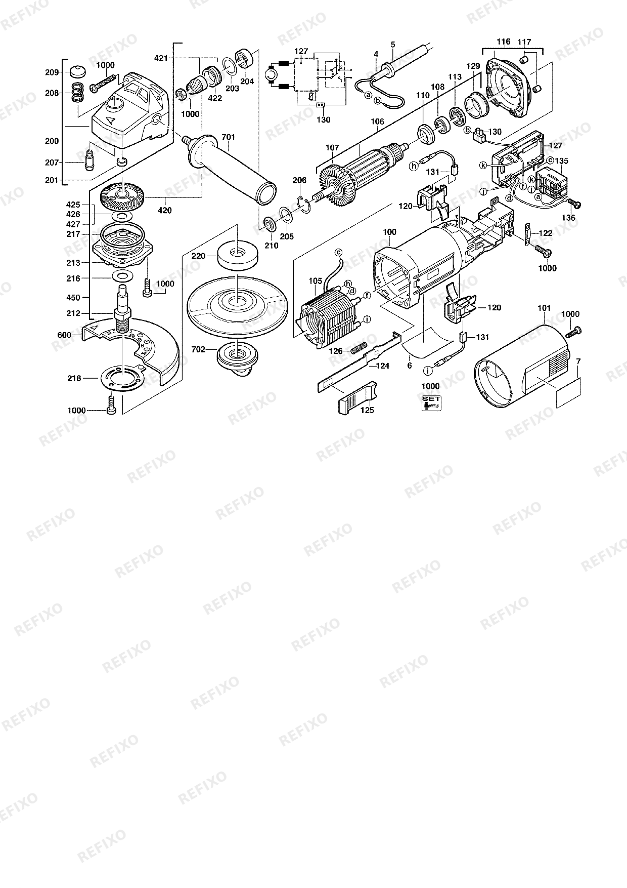 Деталировка MILWAUKEE AGV15 125XC 4933385975 4000381551 — схема запчастей в разборе