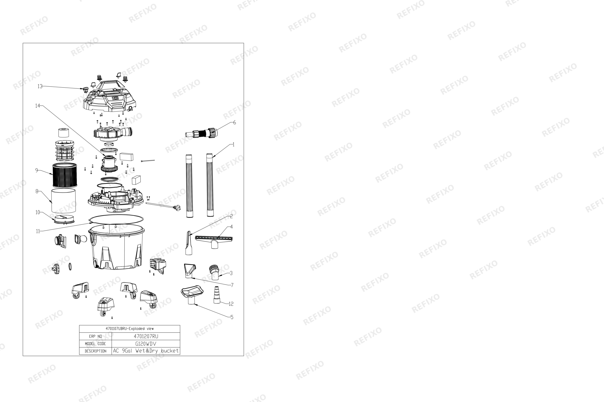Деталировка Greenworks 4701207 Exploded view — схема запчастей в разборе