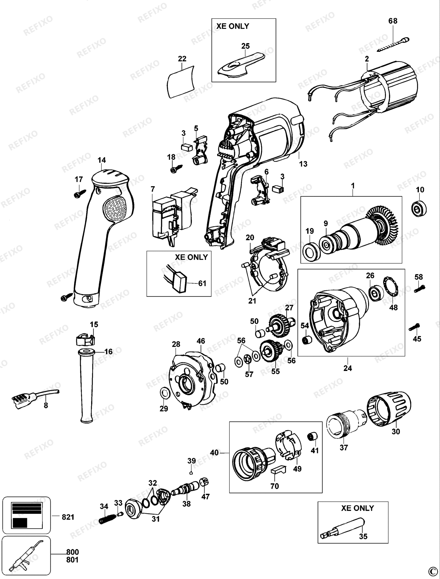 Деталировка DeWalt DW266-XJ TYPE 3 SCHRAUBENDREHER DW266-XJ DW266 — схема запчастей в разборе