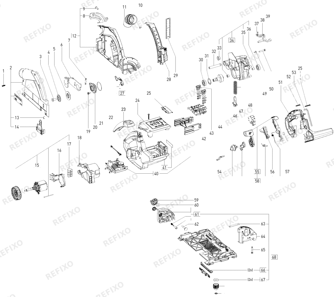 Деталировка Festool TSC 55 REB Li 230V - аккумуляторный -Tauchsäge 500929 — схема запчастей в разборе