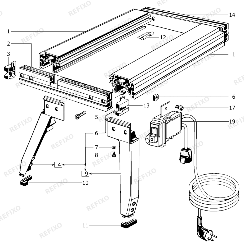 Деталировка Festool Basis Pallas 483283 — схема запчастей в разборе