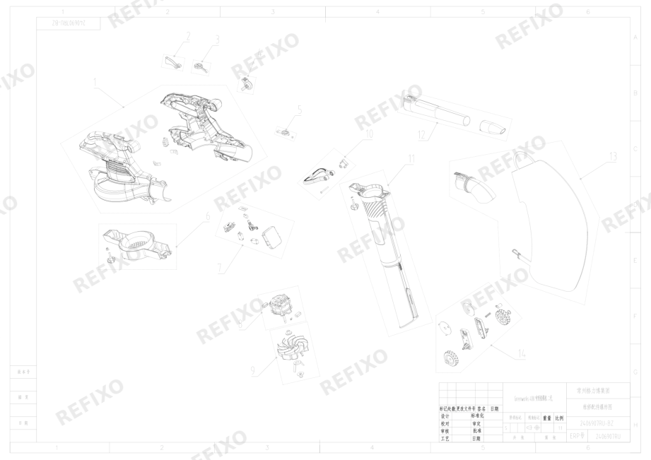 Деталировка Greenworks 2406907RU-Exploded view — схема запчастей в разборе
