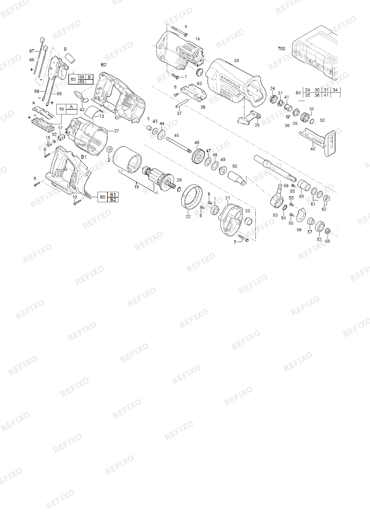 Деталировка MILWAUKEE HD28SX 0 4933416860 4000431267 — схема запчастей в разборе