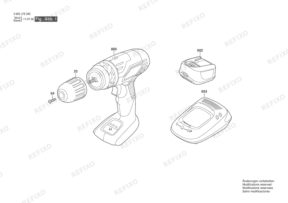 Деталировка Bosch Аккумуляторный шуруповёрт PSR 18 LI | 18 V | 027 - AU (3 603 J79 340) — схема запчастей в разборе